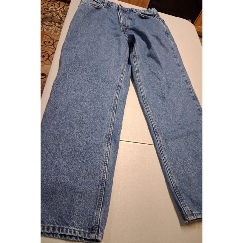 Carhartt Mens Relaxed Fit Blue Denim Jeans 36x32 100% Cotton Durable Workwear